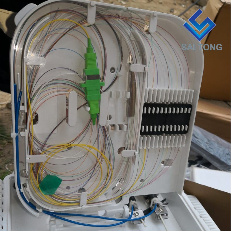 Cixi made16 코어 종료 박스 sc/upc FTTH 16 코어 분배 박스 방수 고무 케이블 글랜드 Gpon onu 파이버 정션 박스