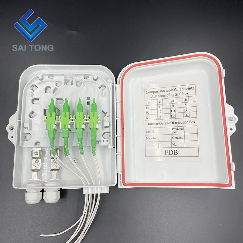 FTTH 8 코어 플라스틱 섬유 액세스 터미널 박스 야외 8 포트 방수 고무 케이블 글랜드 Gpon onu 광섬유 박스 FDB/ATB