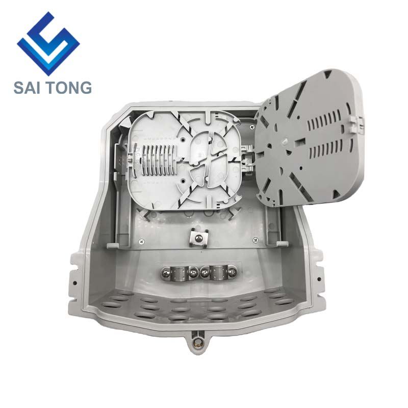 FTTH Saitong IP65 16 코어 광섬유 터미널 박스 PC+ABS 소재 야외 16 포트 배급 상자 2개 트레이 포함