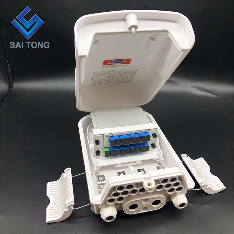 Saitong 16 코어 광섬유 폐쇄 상자 PLC FTTH FTTX FTTP 섬유 종료 상자 IP65 야외 광섬유 공동 상자 새로운 스타일