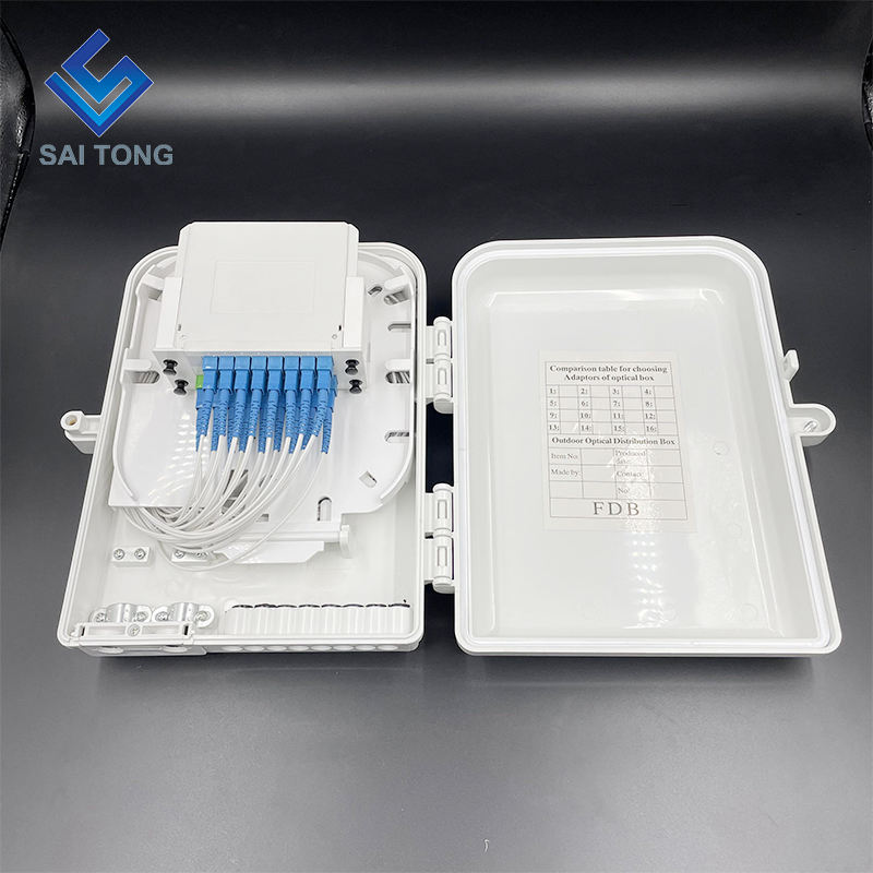 FTTH BOX 16 코어 옥외용 16 포트 섬유 분배 상자, 벽 장착형 및 폴용 1x16 plc 스플리터 터미널 박스 포함