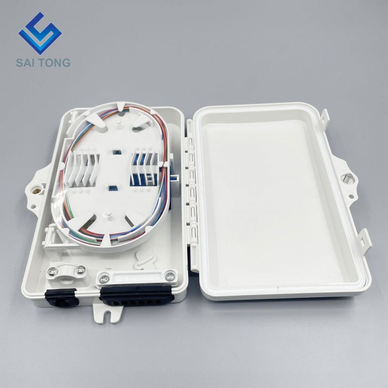 Saitong 1/6 포트 FTTH FTTX 6 코어 광섬유 분배 상자 PLC 지원 상자 ABS 광학 상자