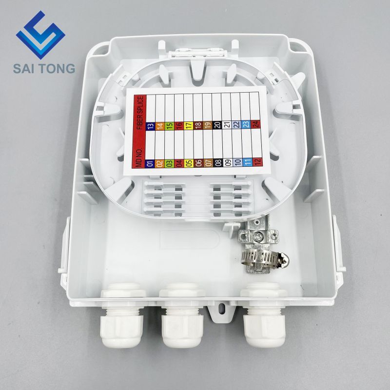 Cixi Saitong FTTH 8 코어 광섬유 터미널 박스 실내 8 포트 광섬유 박스 잘 고정된 1 in/3 out FDB 신제품