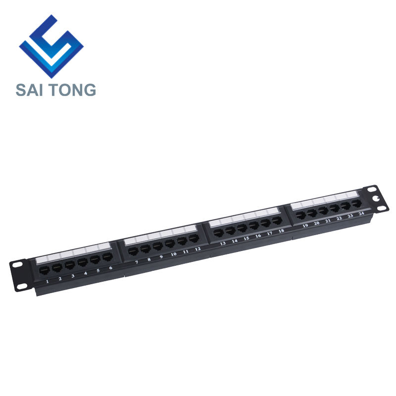 1U 19'' 24 포트 RJ45 크로네 자켓, 스틸 브래킷 Cat5e 패치 패널 블랭크 비차폐 utp Cat5e CAT5 CAT6 RJ45 패치 패널