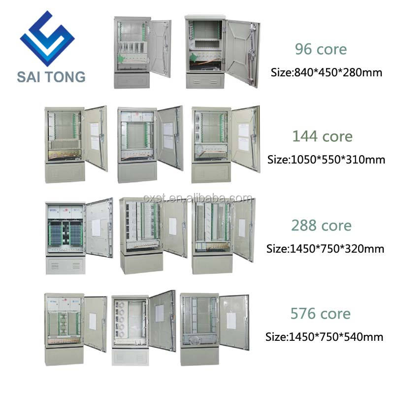 SaiTong FTTH 접합 288 코어 광섬유 SMC 캐비닛 방수 IP55 smc 섬유 캐비닛 표준 또는 맞춤형 지원