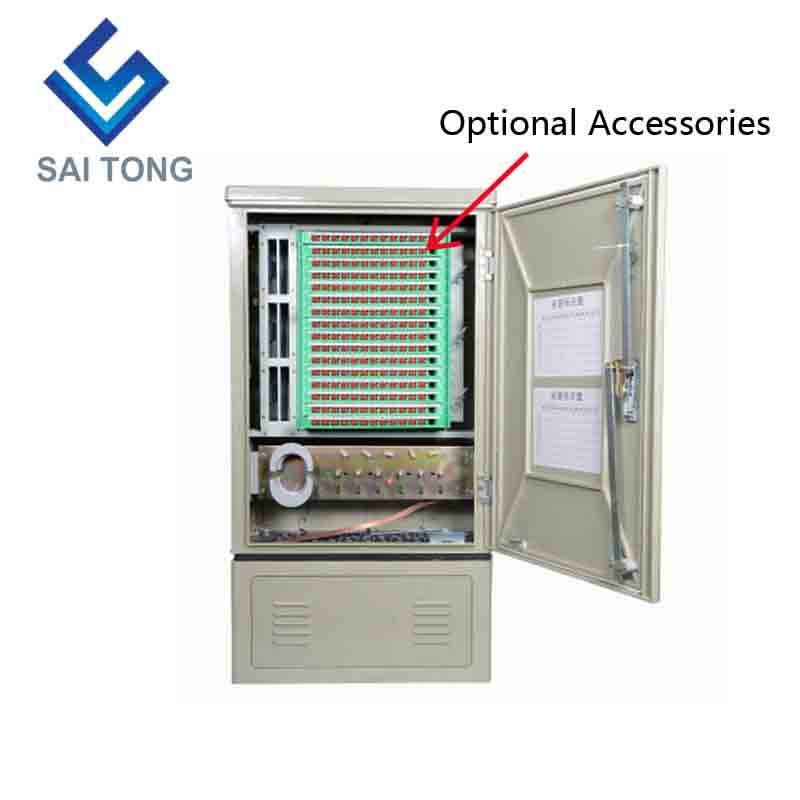 SaiTong FTTH 144 코어 섬유 분배 허브 캐비닛 SMC 재질 방수 야외 액세스 144 광섬유 캐비닛