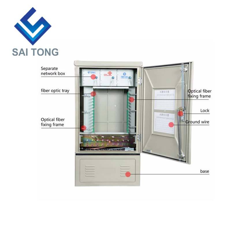 SaiTong FTTH 144 코어 광섬유 분배 캐비닛 야외 방수 IP55 144 코어 광섬유 캐비닛 ODF ODB