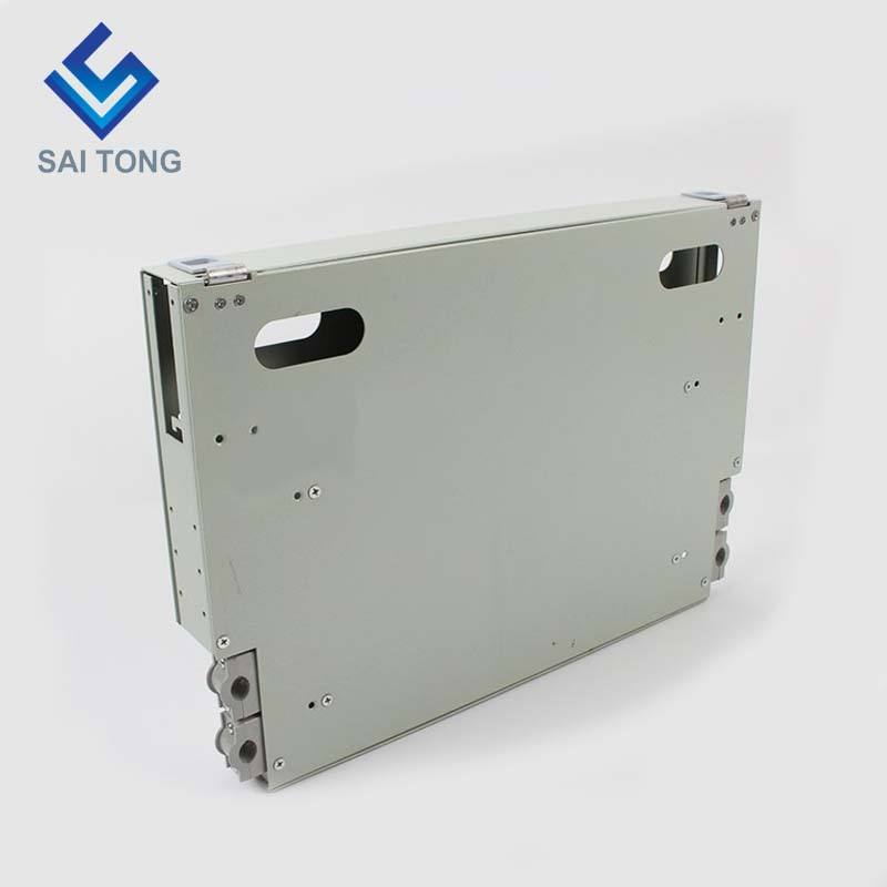 SaiTong FTTH 19 인치 랙 마운트 12 포트 캐비닛 SC/FC ODF 1 U 12 코어 광섬유 분배 프레임 옵션 완전 부하