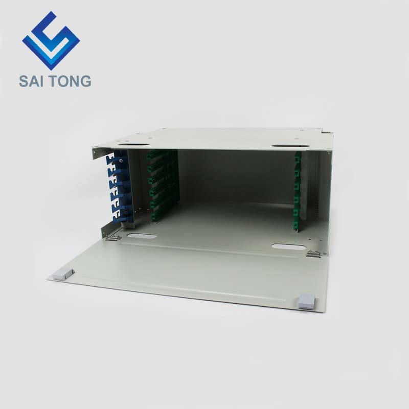 SaiTong FTTH 19 인치 랙 마운트 72 포트 캐비닛 SC/FC ODF 6 U 72 코어 광섬유 분배 프레임 옵션 완전 부하