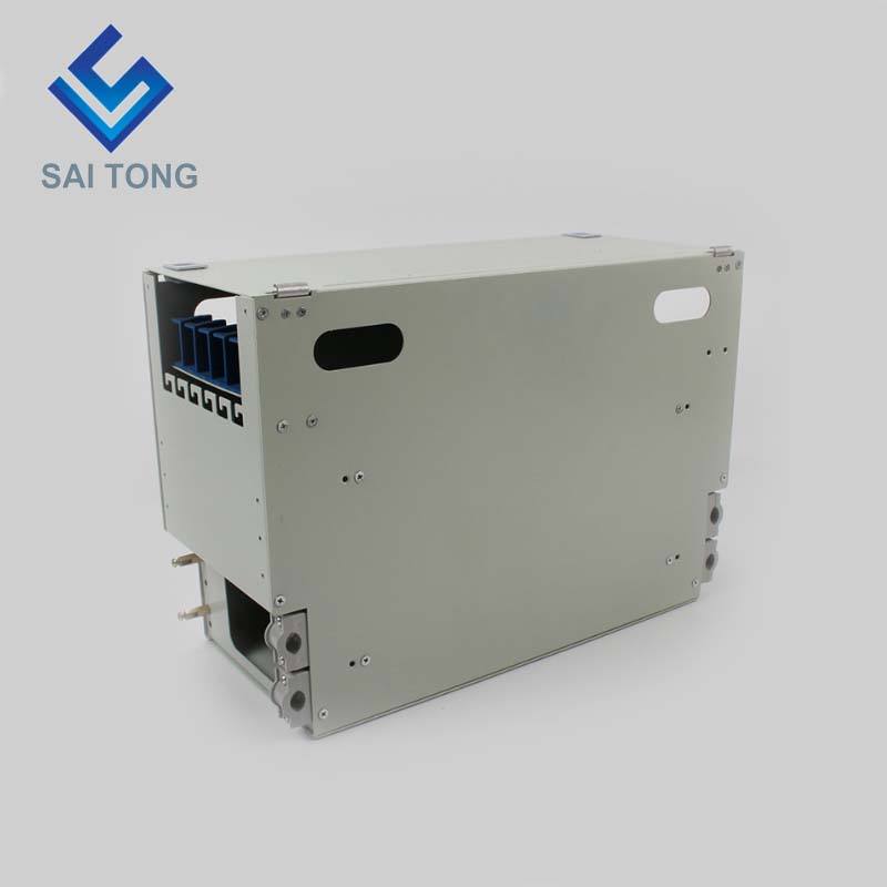 SaiTong FTTH 19 인치 랙 마운트 72 포트 캐비닛 SC/FC ODF 6 U 72 코어 광섬유 분배 프레임 옵션 완전 부하