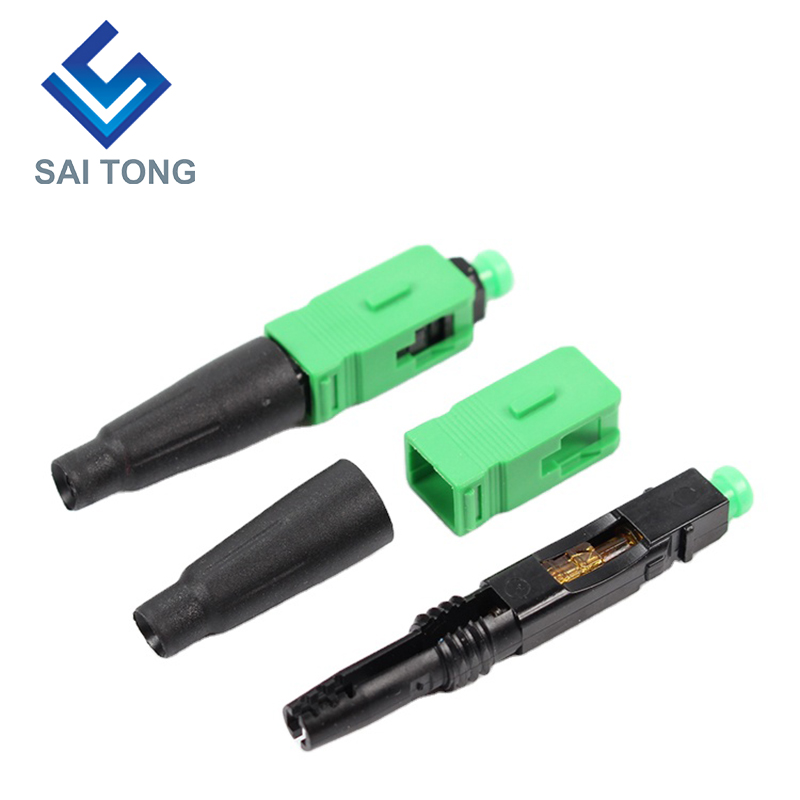 FTTH 광섬유 Saitong 광섬유 고속 커넥터 sc apc 녹색 광섬유 케이블 고속 커넥터 퀵 커넥터 필드 어셈블리 싱글 모드